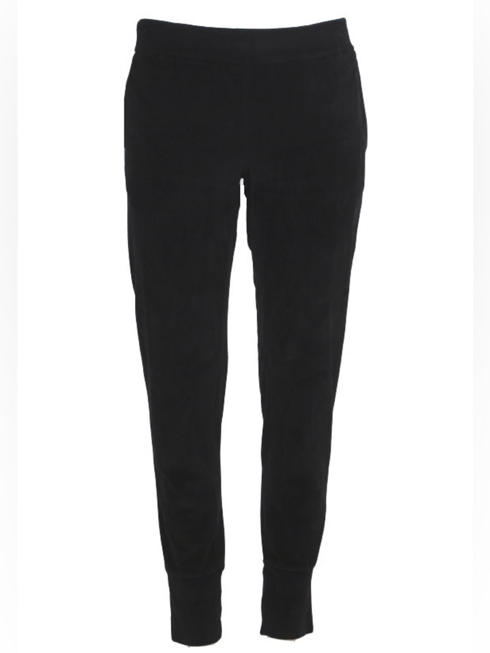 PRADA BLACK VELOUR COTTON RUBBER LOGO TAG JOGGING SWEAT PANTS LARGE